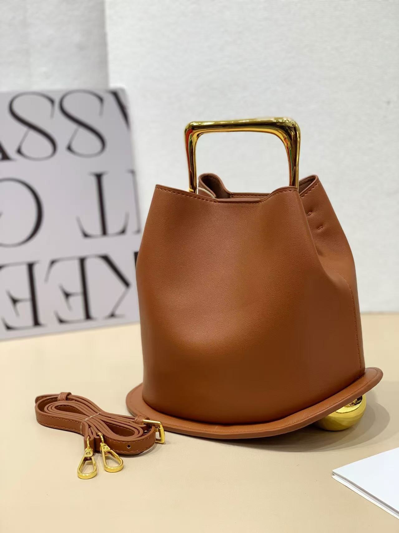 Women's Fashionable Metal Portable Irregular Textured Women's Handbag