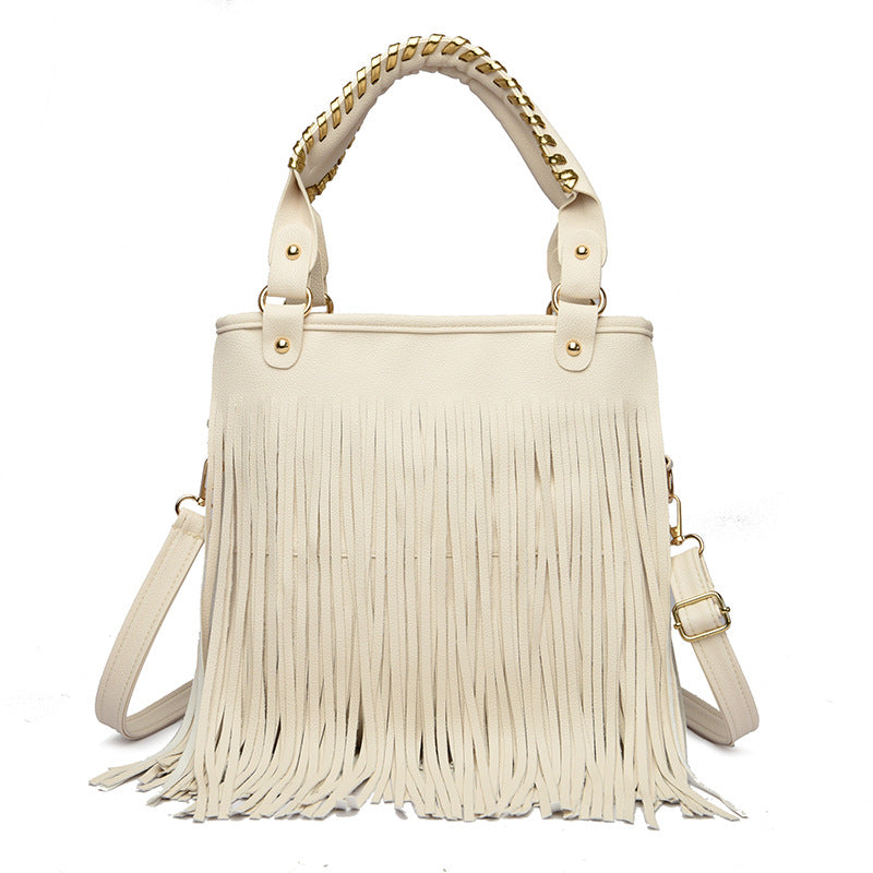 Women's Fashion Trendy Grace Big Ding Tassel Large Capacity Handbags