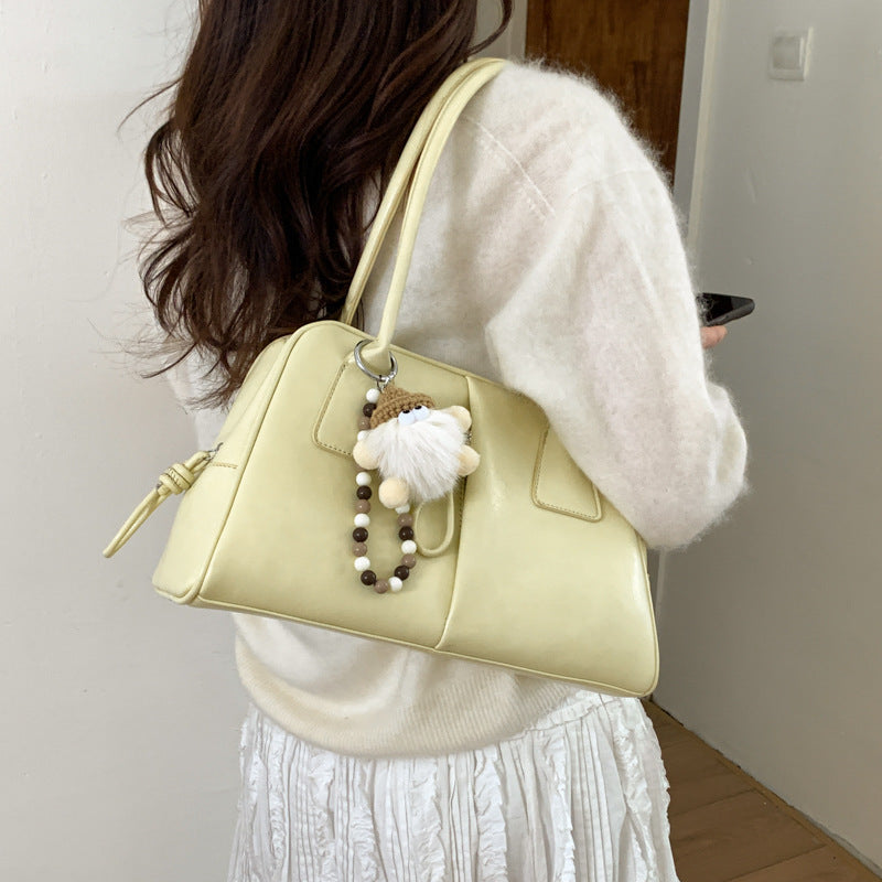 Women's Fashion Simple Underarm Pillow Early Spring Texture Soft Bags