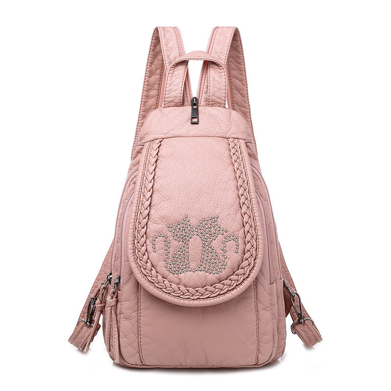 Women's Multifunctional Soft Leather Korean Fashion Women's Backpack