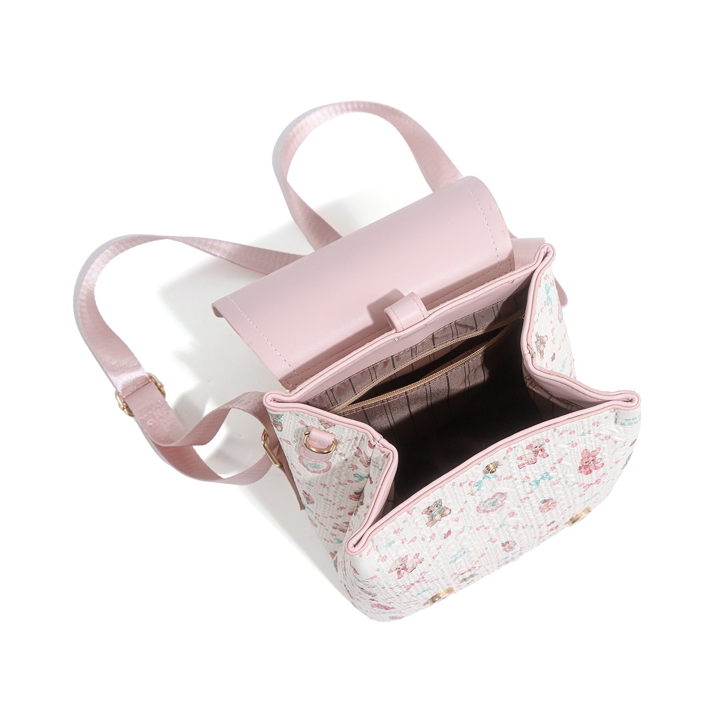 Mi Pink Printing Cute Preppy Style Backpacks