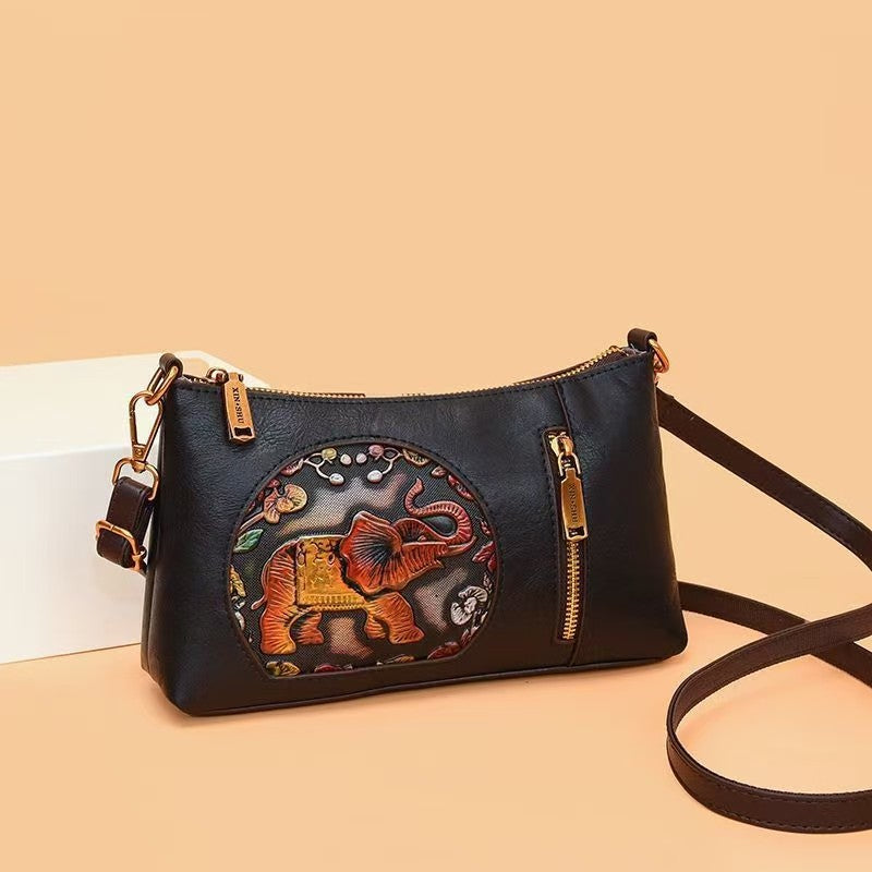 Retro National Style Large Capacity Boston Women's Shoulder Bag