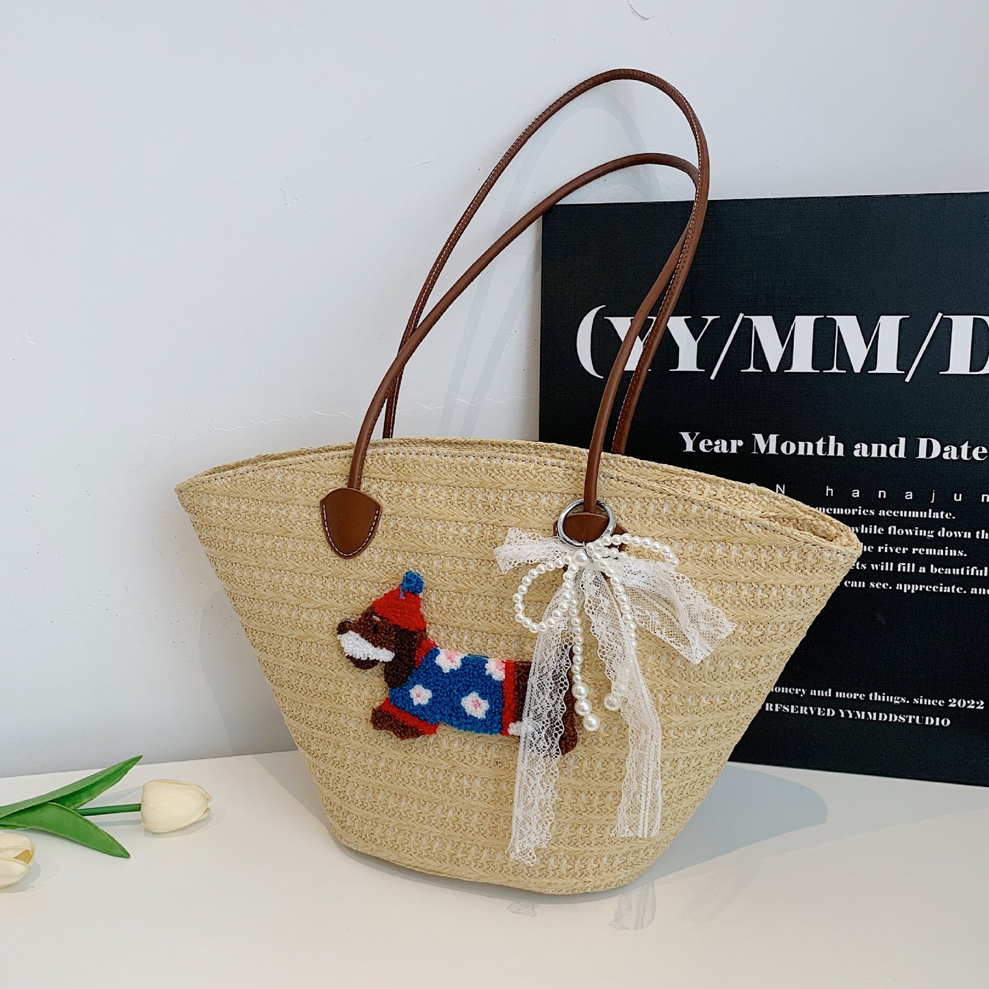 Women's Commuter Large Capacity Straw Woven Beach Trendy Tote Bag