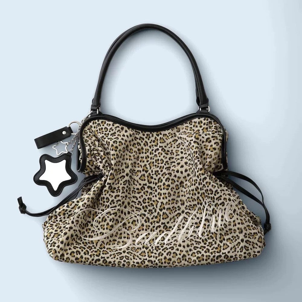 Leopard Print Dessert Millennium Cool Sweet Wind Drawstring Tote Bag