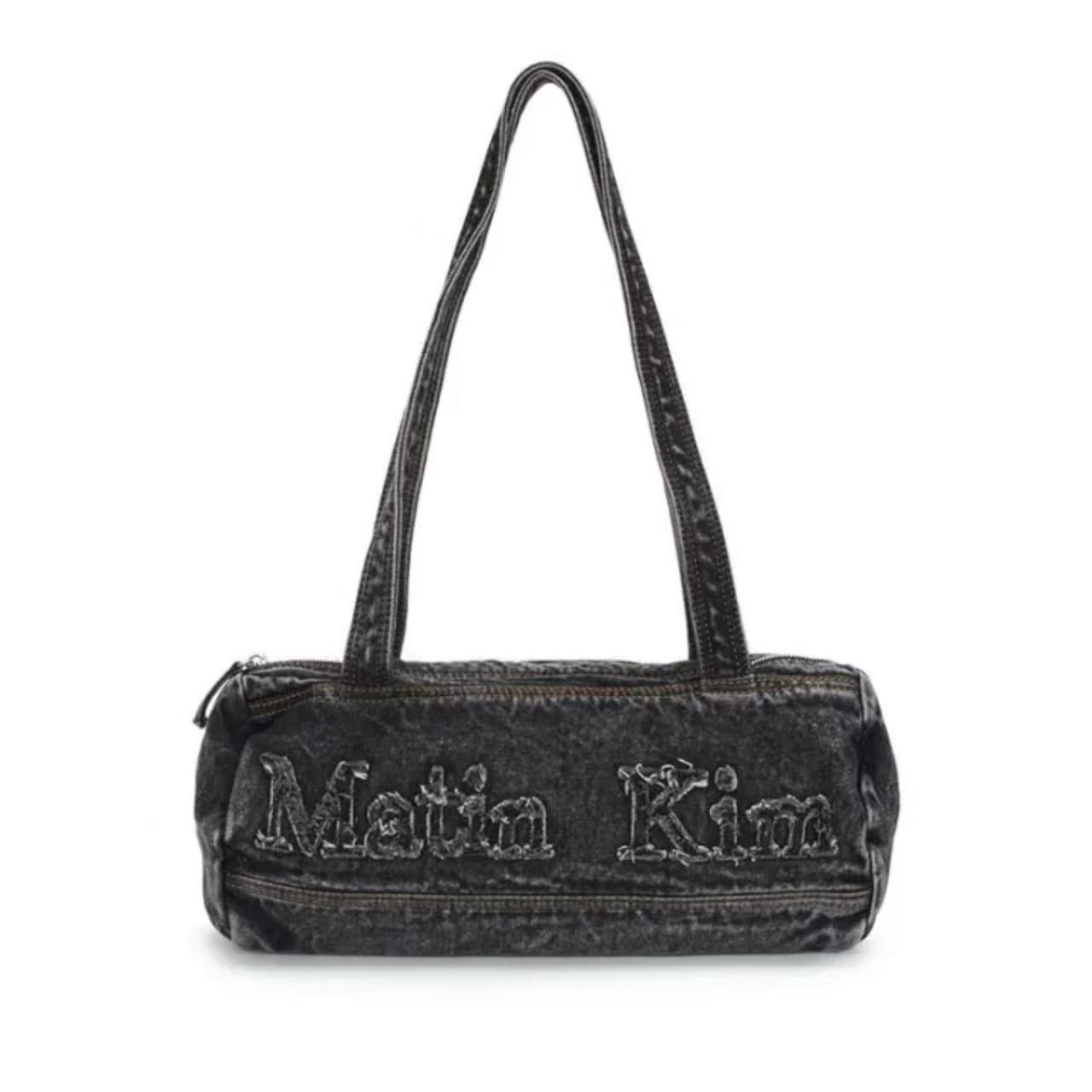 Niche Letter Embroidered Retro Washed Denim Large Capacity Tote Bag
