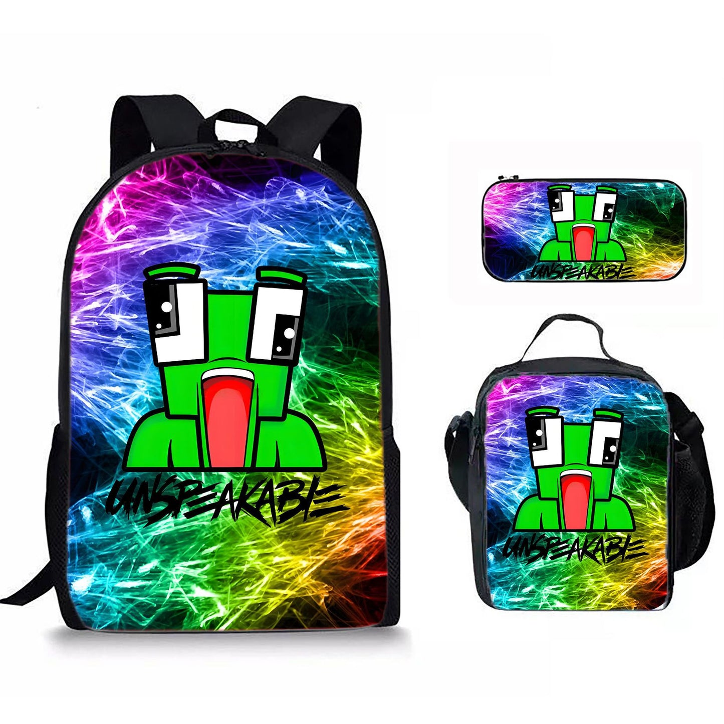 Pattern Printing Large Capacity Lunch Pencil Three-piece Bags