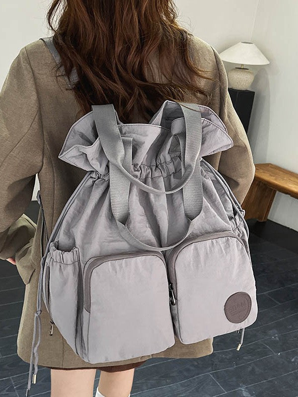 Large Capacity Drawstring Commuter Lightweight College Leisure Backpack