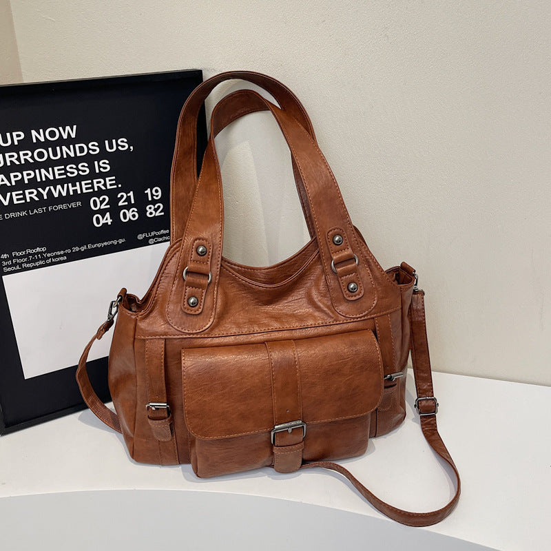 Women's Retro Simple Portable Design Commuting Women's Shoulder Bag