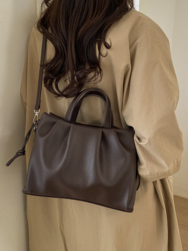 Women's Design Pleated Large Capacity Magnetic Korean Tote Bag