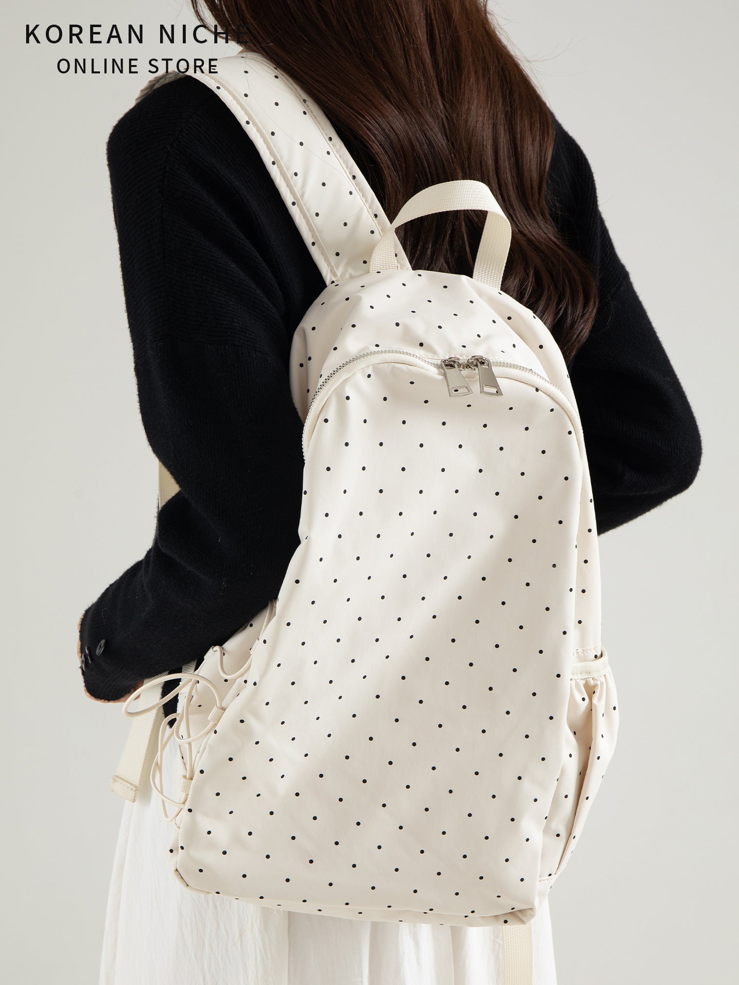 Trendy Polka Dot Design Female Simple Lightweight Large Capacity Backpacks