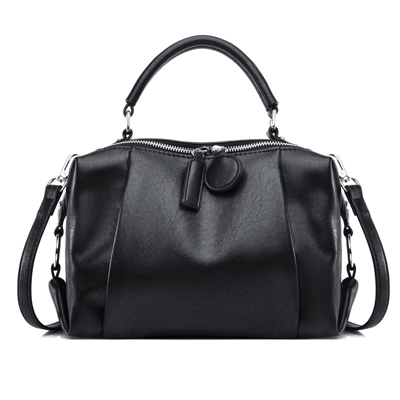 Women's Leather Tactile Feel Soft Fashionable Bright Commuter Pillow Retro Women's Shoulder Bag