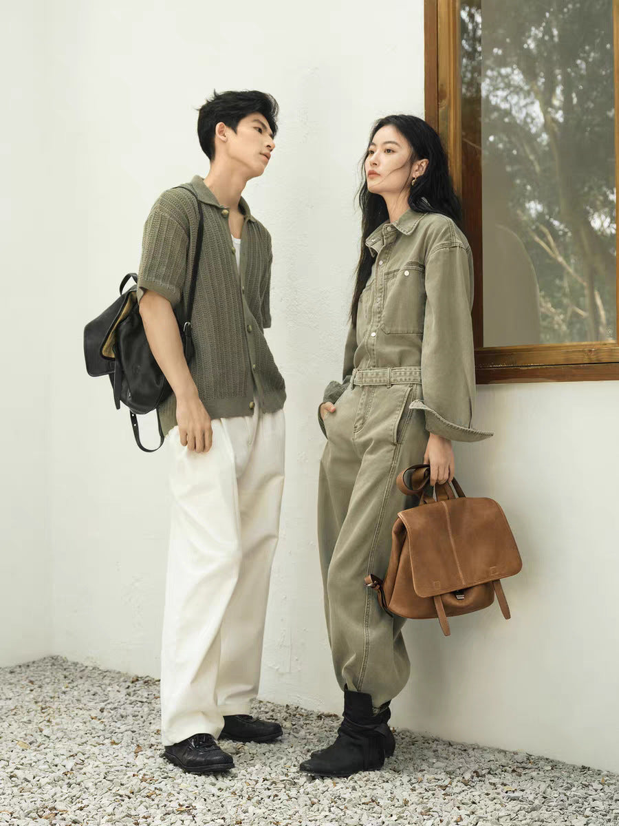 Tanned Sheepskin Series Large Capacity Commute Backpacks