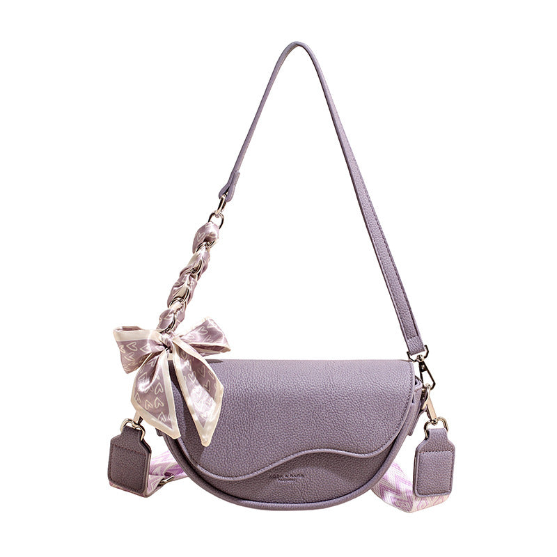 Women's Taro Purple Lace Bow Chain Commuter Bags