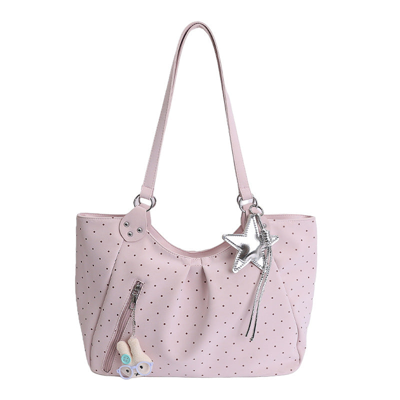 Korean Style Artistic Polka Dot Preppy Personalized Trendy Tote Bag