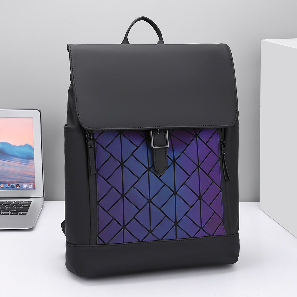 Men's Rhombus Laser Fashionable Commuter Computer Women's Messenger Bag