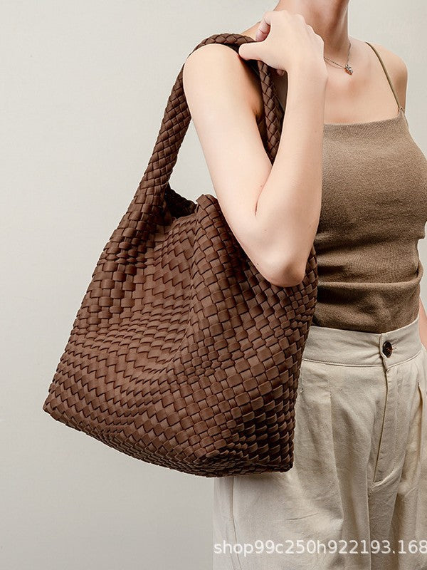 Women's Nylon Woven Large Capacity High-grade Portable Tote Bag