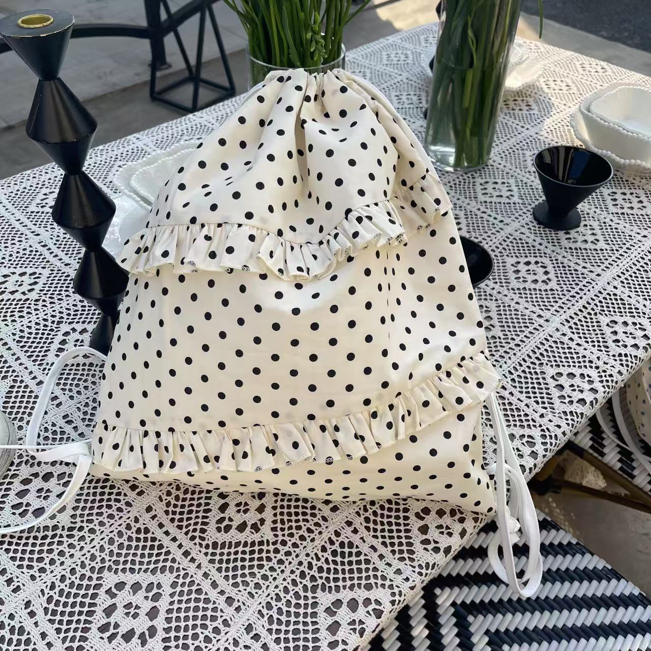 Irregular Lace Polka Dot Female Niche Design Fresh Backpacks