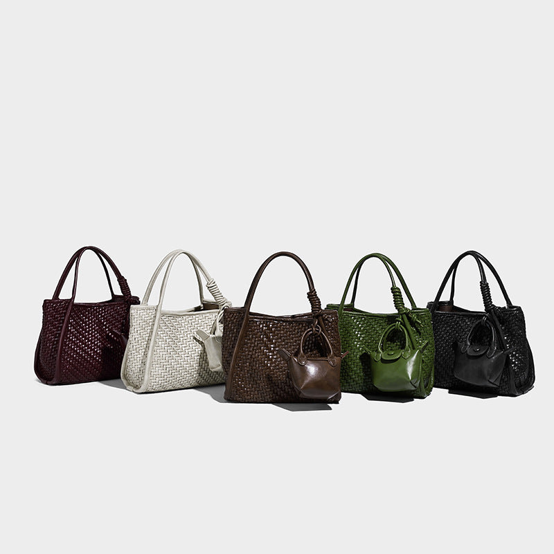 Women's Hand-woven Portable Soft Leather Fashionable For Women's Shoulder Bag