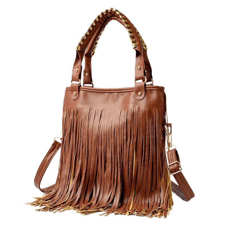 Ding Tassel Trendy Wild Large Capacity Women's Shoulder Bag
