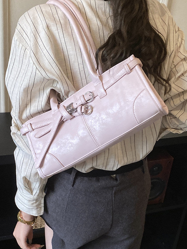 Women's Niche Pink Retro Portable Commuter Hot Buckle