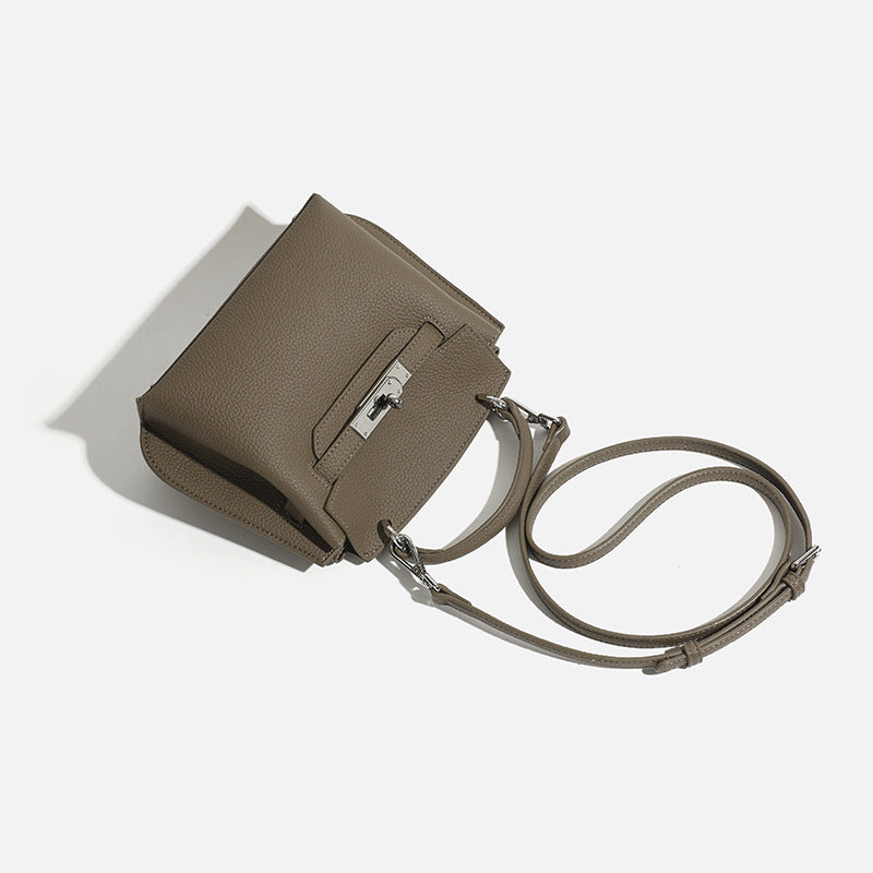 Women's High-grade Litchi Pattern Kelly Niche Leather Women's Shoulder Bag