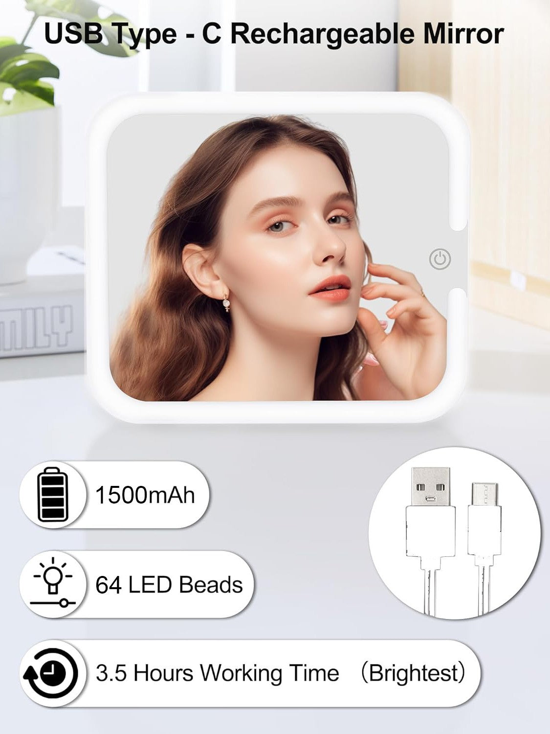 High-grade Large Capacity With Light Mirror Cosmetic Case