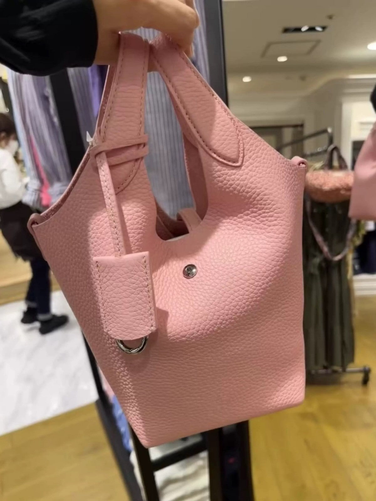 Women's Laf Vegetable Basket Soft Genuine Leather Large Capacity Bucket Bag