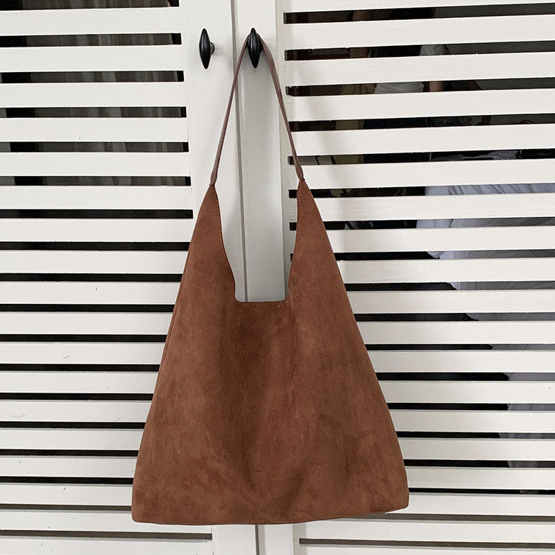 Women's Retro Leisure Commute Large Capacity Suede Bags