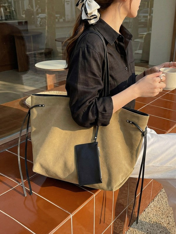 Women's Capacity Canvas Simple Fashion Lazy Underarm Commute Tote Bags