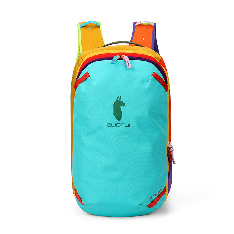 Color Matching Style Dopamine Curved Strap Sports Backpack