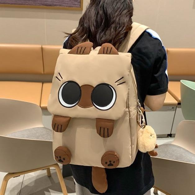 Cartoon Siamese Kitten Female Junior High Backpacks