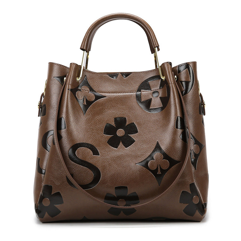 Women's High-grade Large Capacity Retro Simple Fashion Bucket Bag