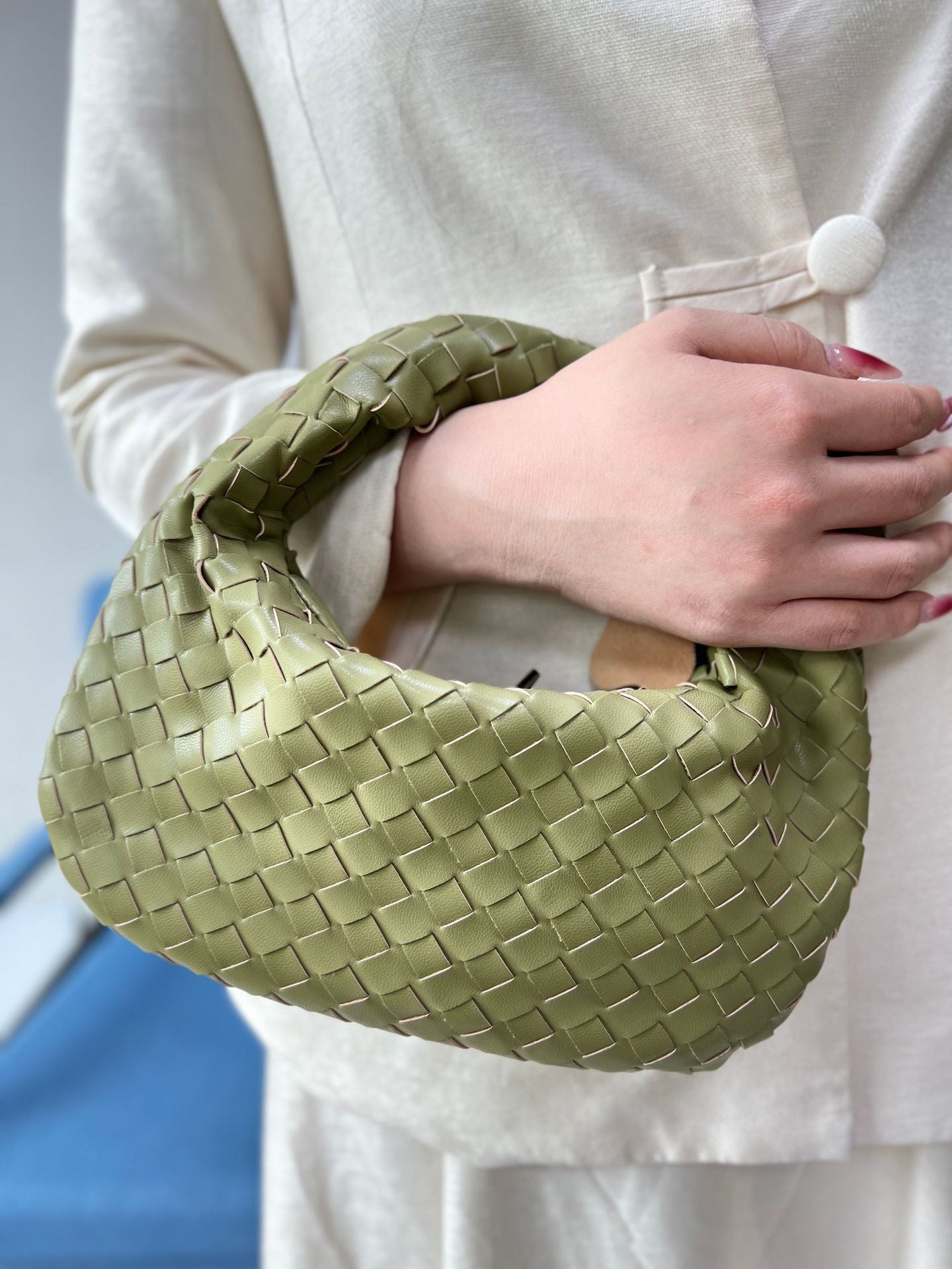 Women's Woven Popular Horn Knotted Portable Underarm Bags