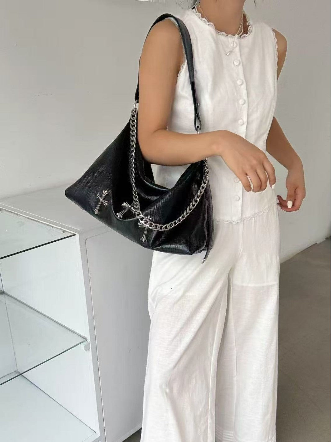 Fashion Chain Underarm Live Broadcast Large Capacity Dark Women's Shoulder Bag