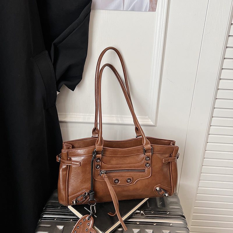 Women's Unique Rivet Zipper Locomotive Style Sweet Cool Hot Personalized Large Bags