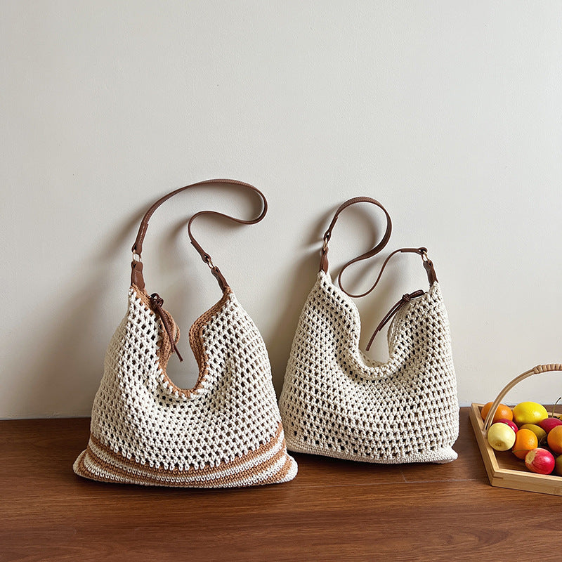 Women's Summer Fashion Woven Simple Elegant Large Bags