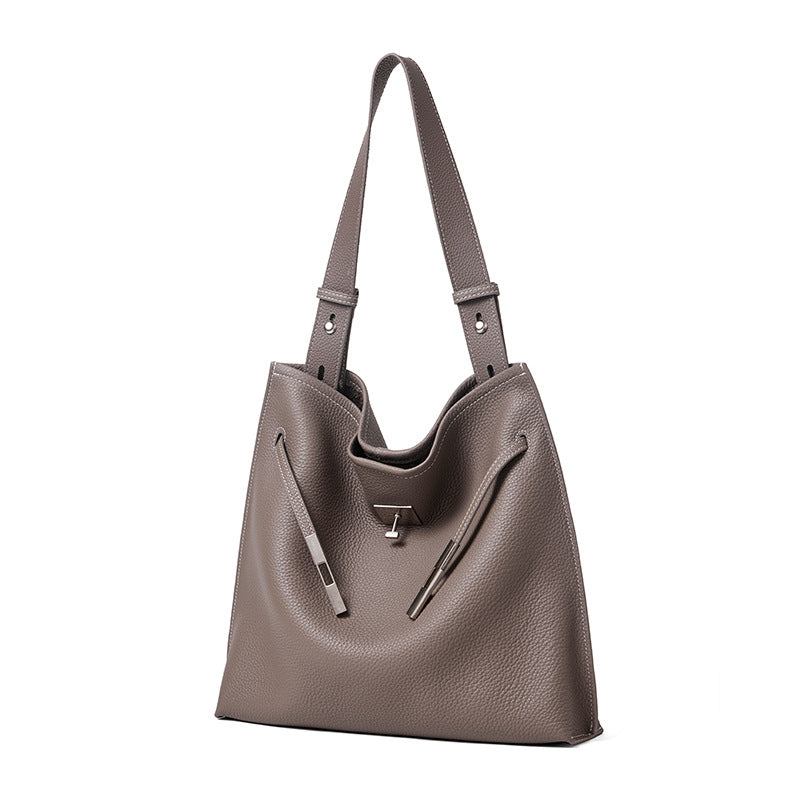 Women's Cowhide Leather Light Luxury Kelly Large Capacity Bags
