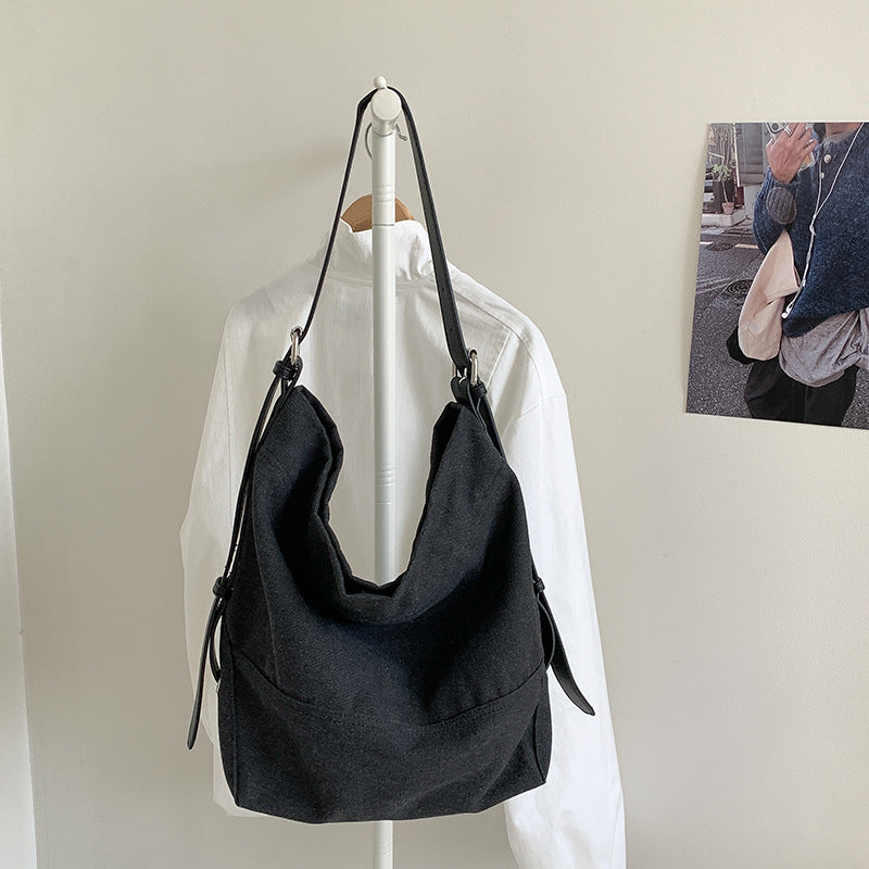 Women's Canvas Stitching Commuter Large Capacity Single Bucket Bags