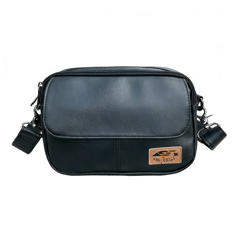 Korean Style Green Retro Fashion Leather Men's Messenger Bag