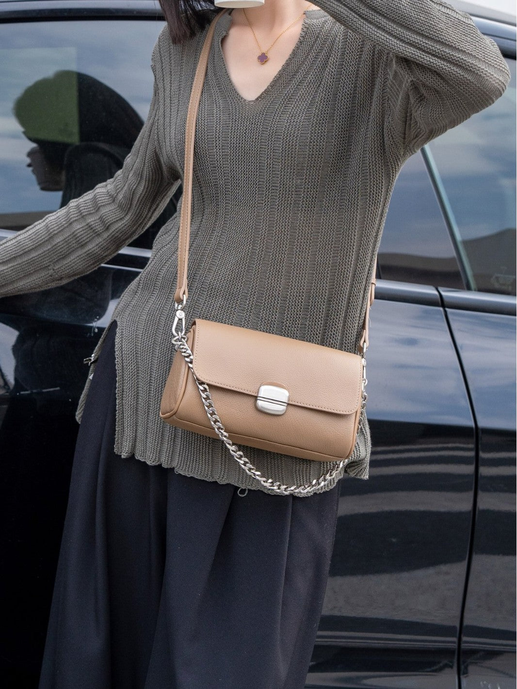 Women's Genuine Leather Design Envelope High-grade Commute Women's Shoulder Bag