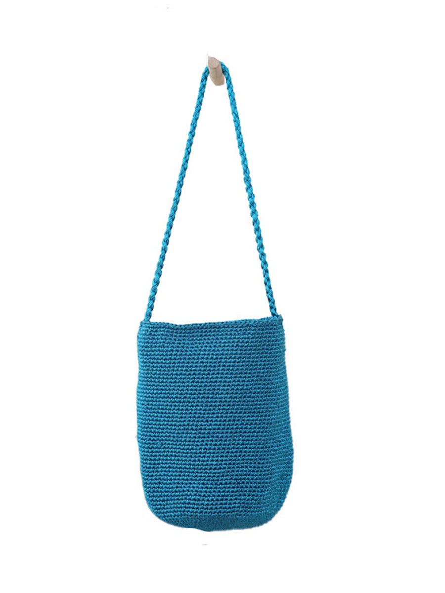 Design Woven Simple Sier Handmade Weaving Women's Messenger Bag