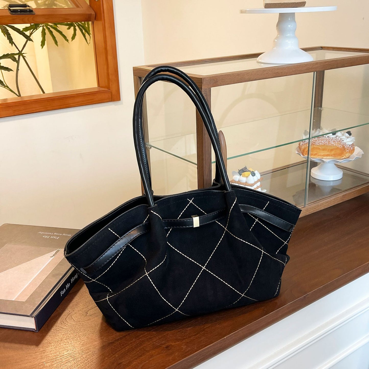 Embroidery Thread Suede Commuter Advanced Classic Tote Bag