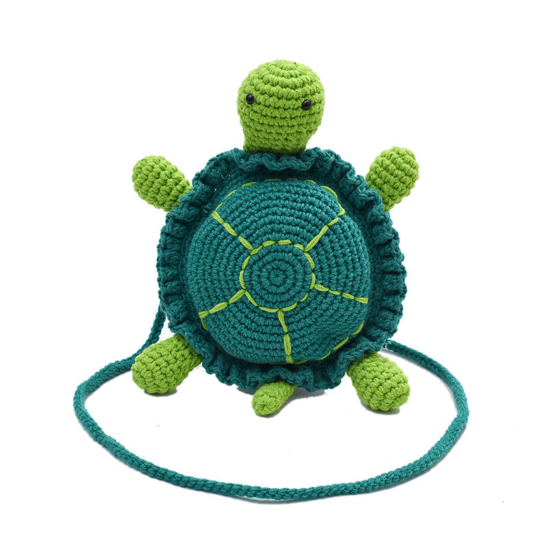 Women's Cute Little Turtle Knitted Tide Woven Finished Cartoon Western Underarm Bag