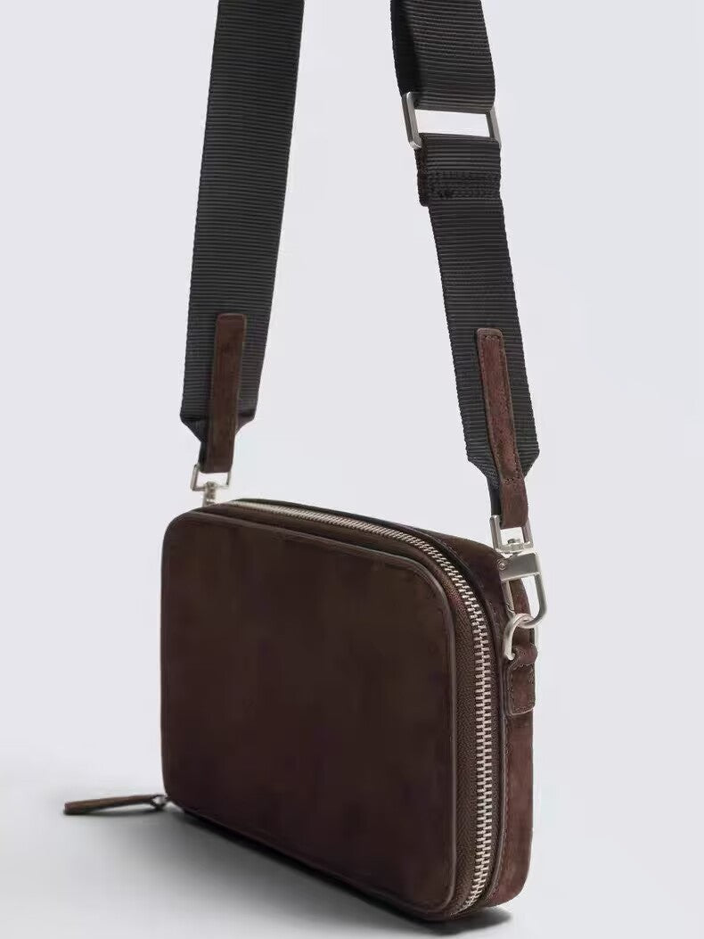 Fashion Beautiful Durable Men's Suede Leather Men's Messenger Bag