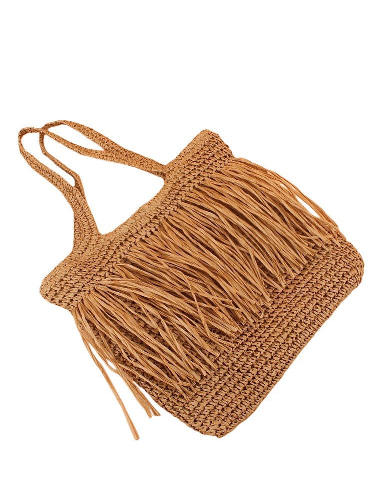 Women's Tassel Hand-woven Seaside Holiday Fashion Large Capacity Women's Shoulder Bag