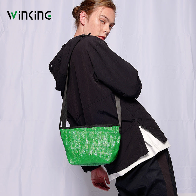 Linen Woven Mobile Street Trendy Embroidery Shoulder Bags