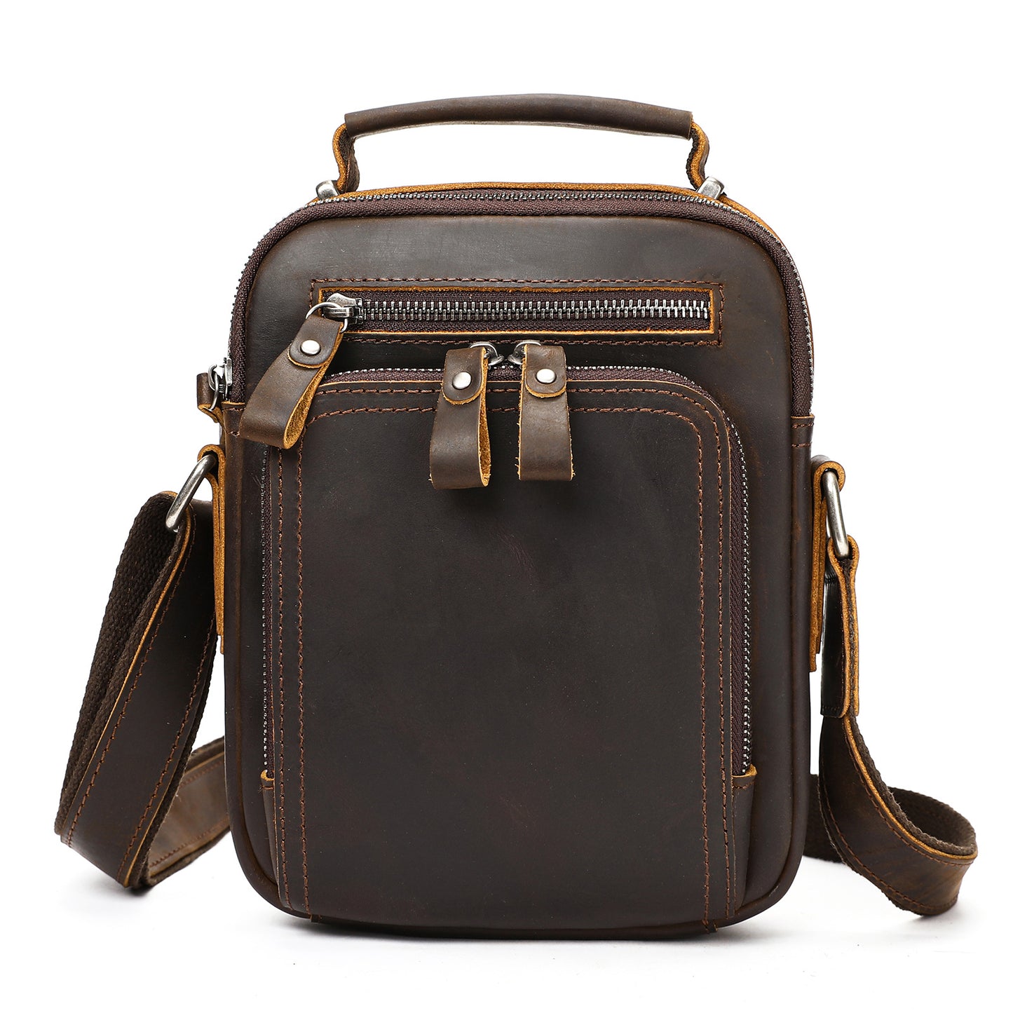 Men's Fashion Trend Niche Genuine Leather One Portable Shoulder Bags