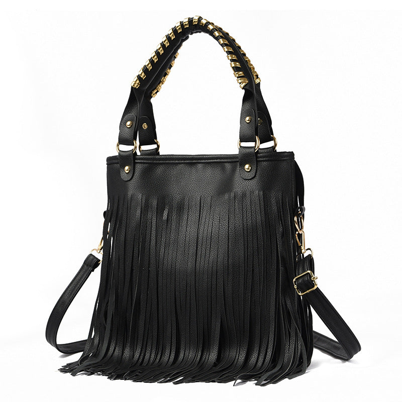 Ding Tassel Trendy Wild Large Capacity Women's Shoulder Bag