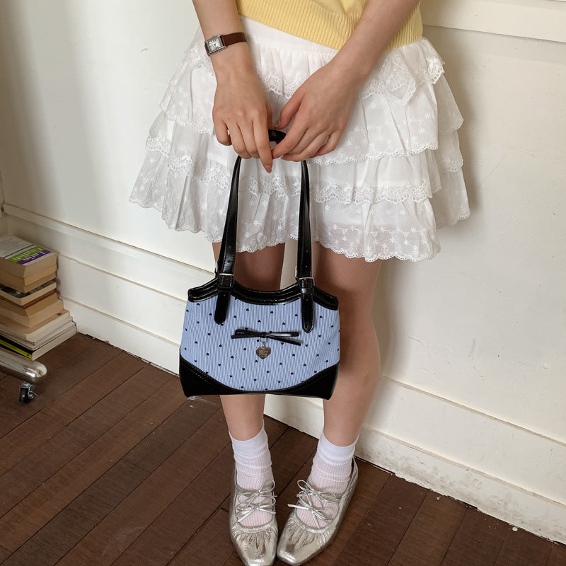 Women's Summer Fashion Bowknot Printed Underarm Western Style Tote Bag