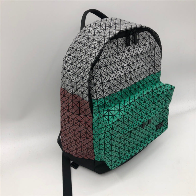 Women's & Men's Home Geometric Rhombus Silicone Large Capacity Computer Leisure Backpack